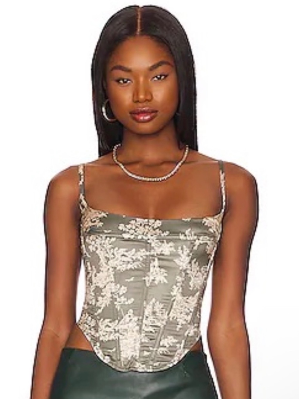 Miaou Venus Corsette in Moss Toile size M